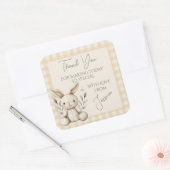 Boho Bunny Neutral Baby Shower Favour スクエアシール (封筒)
