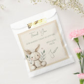 Boho Bunny Neutral Baby Shower Favour フェイバーバッグ (封をした状態)