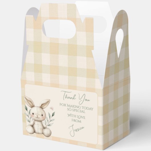 Boho Bunny Neutral Baby Shower Favour フェイバーボックス (見開き)