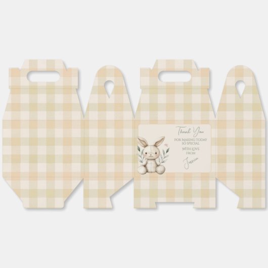 Boho Bunny Neutral Baby Shower Favour フェイバーボックス (見開き)