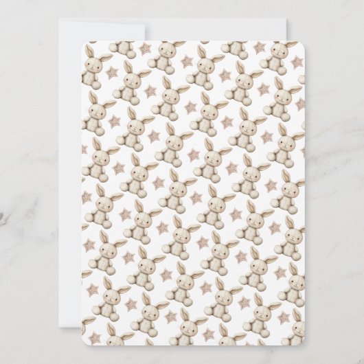 Boho Bunny Neutral  Baby Shower Invitation 招待状 (裏面)