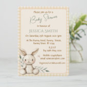 Boho Bunny Neutral Baby Shower Invitation 招待状 (スタンド正面)