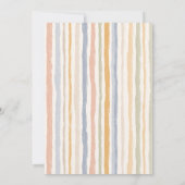 Boho Bunny Watercolor Stripe Baby Shower 招待状 (裏面)