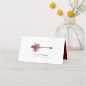 Boho Burgundyとネイビーのワインテイスティング プレイスカード (裏面)