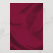 Boho Burgundyと金ゴールドエレガントスクリプ結婚ト メニュー (裏面)