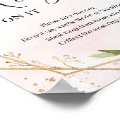 Boho burgundyフローラはゲームのサインにリングを置いた ポスター (角)