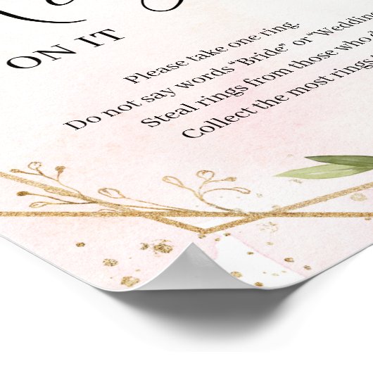 Boho burgundyフローラはゲームのサインにリングを置いた ポスター (角)