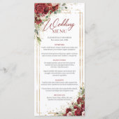 Boho burgundyフローラ金ゴールドジオメト結婚リのメニュー メニュー (正面)