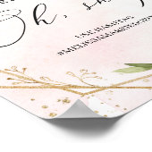 Boho burgundyフローラ金ゴールド結婚のオースナップサイン ポスター (角)