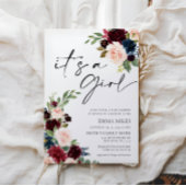 Boho Burgundy女の子ベビーシャワー招待状 招待状