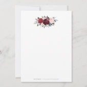 Boho burgundy水彩フローラ16歳 招待状 (裏面)