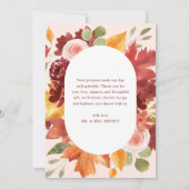 Boho Burgundy素朴フローラ結婚写真 サンキューカード (裏面)