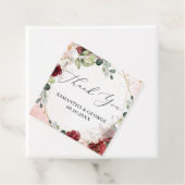 Boho burgundy赤面フローラ金ゴールド幾何結婚の フェイバータグ (インサイチュ)