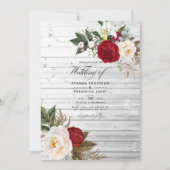 Boho Burgundy – マルサラフローラボヘミ結婚アン 招待状 (正面)