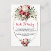 Boho Burgundy Blush Greenery Floral Book Request エンクロージャーカード (正面)