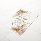 Boho Burgundy Diamond Gold White Wedding Foil  箔招待状 (回転した状態)