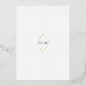 Boho Burgundy Diamond Gold White Wedding Foil  箔招待状 (裏面)