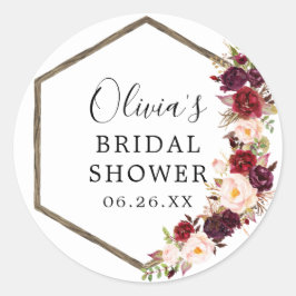 Boho Burgundy Envelope Friendsスティッカー ラウンドシール