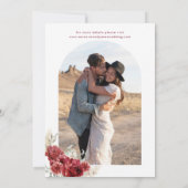 Boho Burgundy Floral Arch Wedding Invitation 招待状 (裏面)