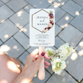 Boho Burgundy Marsalaのフ結婚ァン・プログラム ハンドファン