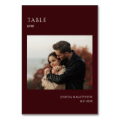 Boho Burgundy Photo Wedding テーブルナンバー (正面)