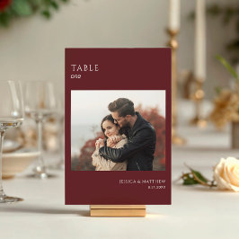 Boho Burgundy Photo Wedding テーブルナンバー