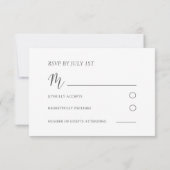 Boho Burgundy Rose Watercolor Wedding RSVP (裏面)