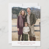 Boho Burgundy Valentines Day家族写真挨拶 シーズンカード (正面)
