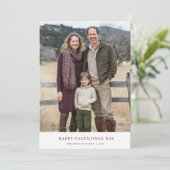 Boho Burgundy Valentines Day家族写真挨拶 シーズンカード (スタンド正面)