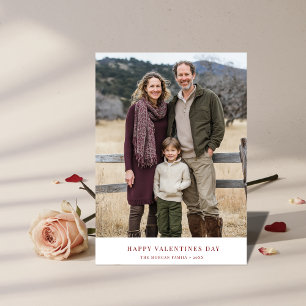Boho Burgundy Valentines Day家族写真挨拶 シーズンカード