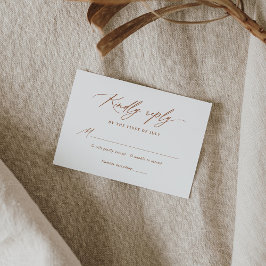 Boho Burntオレンジ色の書結婚道 出欠カード