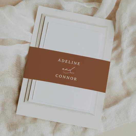 Boho Burntオレンジ色の書結婚道 招待状ベリーバンド