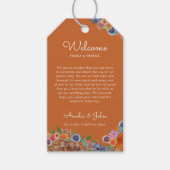 Boho Burnt Orangeの歓迎結婚抱き枕バスケット ギフトタグ (正面)