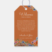 Boho Burnt Orangeの歓迎結婚抱き枕バスケット ギフトタグ (裏面)