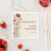 Boho Burnt Orange | ワイルドフラワーベイビーシャワー スタンダードカクテルナプキン (インサイチュ)