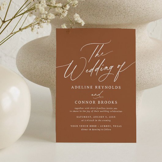 Boho Burnt Orange 結婚 Writhic's of 招待状