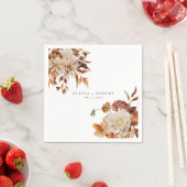 Boho Burnt Orange Fall Engagement Party Napkins スタンダードカクテルナプキン (インサイチュ)