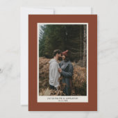 BOHO Burnt Orange Fall Floral Pampas Grass Elegant 招待状 (裏面)