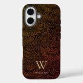 Boho Burnt Orange Floral Gold Monogram Name Case-Mate iPhoneケース (裏面)