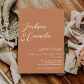 Boho Burnt Orange Photo 結婚's 招待状