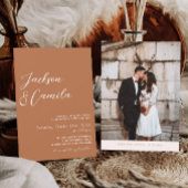Boho Burnt Orange Photo 結婚's 招待状