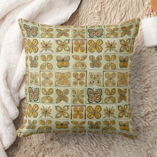Boho Butterflies Boho Style Pattern クッション (ブランケット)