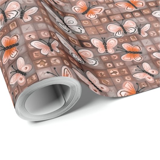 Boho Butterflies Boho Style Pattern ラッピングペーパー (ロールコーナー)
