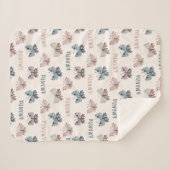 Boho Butterflyおもしろい子供へギフト名 シェルパブランケット (正面(横))