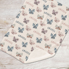 Boho Butterflyおもしろい子供へギフト名 シェルパブランケット