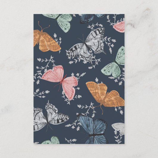 Boho Butterflyギフトレジストリへの招待状の挿入 エンクロージャーカード (裏面)