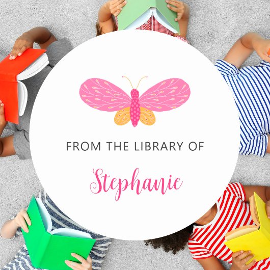 Boho Butterflyブックシールのライブラリから ラウンドシール