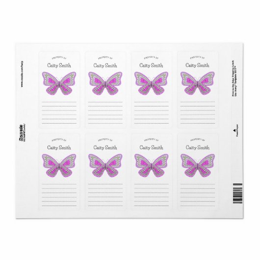 Boho Butterflyプロパティ ラベル (フルシート)