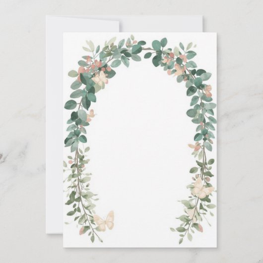 Boho Butterfly Baby Sprinkle Invitation Sage Green 招待状 (裏面)