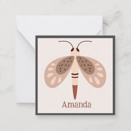 Boho Butterfly Card Enclosure ノートカード (正面)